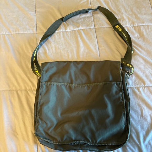 DKNY Black Messenger Bag with Yellow Green Accents - Picture 7 of 7